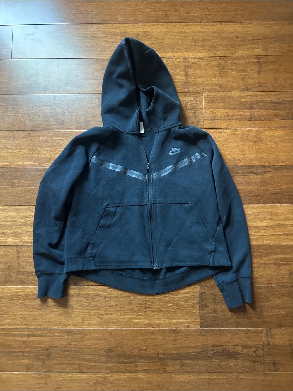 Nike Black Women's Full-Zip Bomber Hoodie Jacket